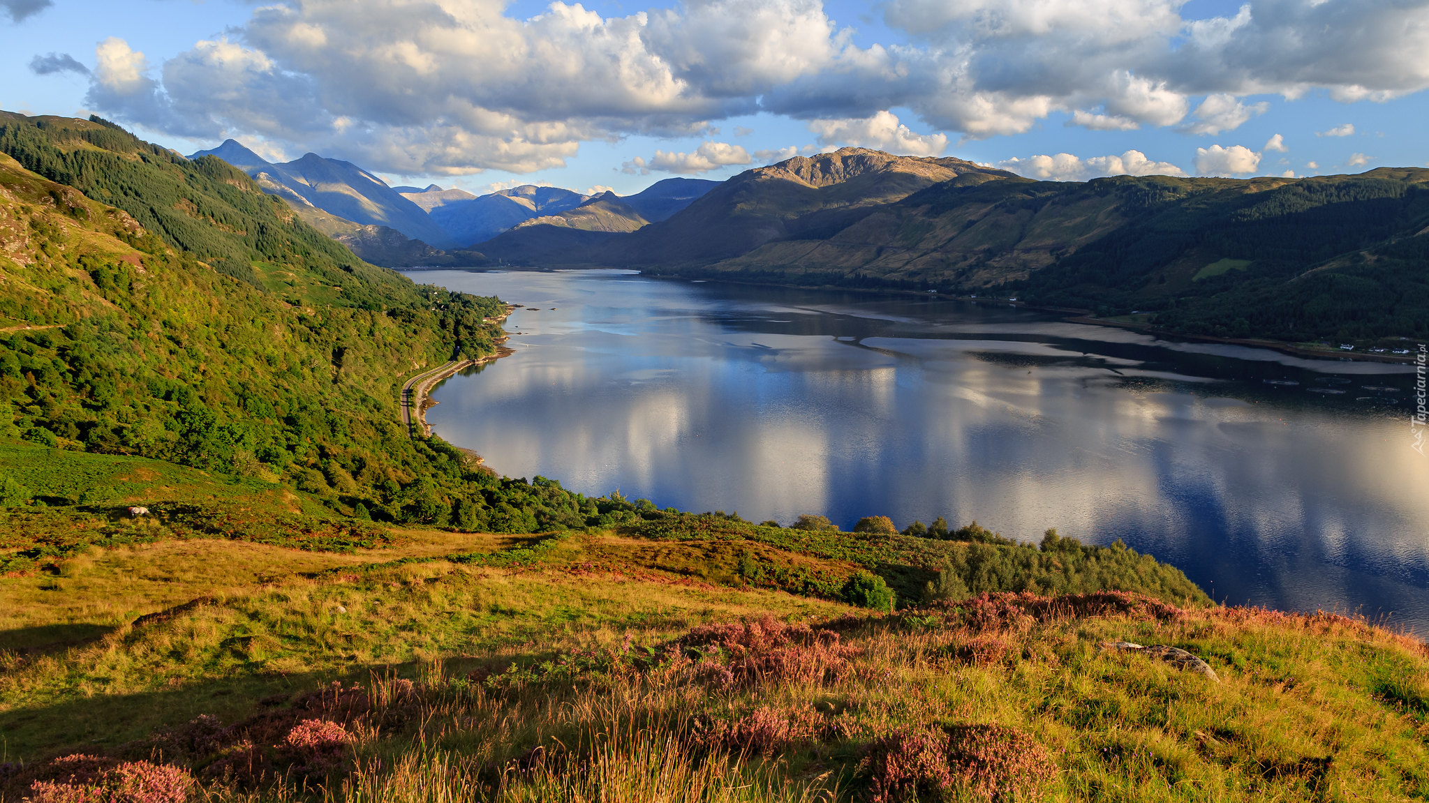 Szkocja, Jezioro, Loch Duich, Wzgórza, Góry Kintail