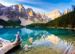 Kanada, Park Narodowy Banff, Góry, Niebo, Jezioro Louise, Drzewa