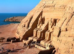Egipt, Abu Simbel, Świątynia, Woda