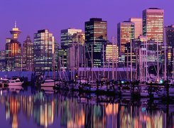 Vancouver, Woda, Architektura, Odbicie