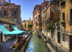 Włochy, Wenecja, Kanał, Kamienice