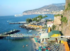 Sorrento, Włochy, Woda, Port, Plaża