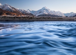 Zima, Woda, Ośnieżone, Góry, Nowa Zelandia