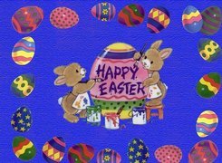 Wielkanoc,pisanki , jajeczka , króliczki
