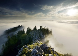 Góry, Skały, Mgła