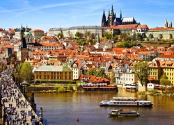 Czechy, Praga, Miasto, Rzeka, Most