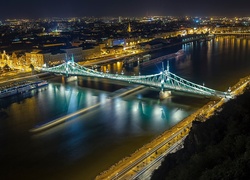 Rzeka, Most, Miasto, Noc