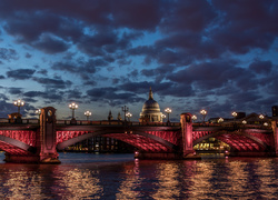 Londyn, Most, Rzeka, Światła, Kopuła