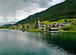 Miasteczko, Jezioro, Weissensee, Austria
