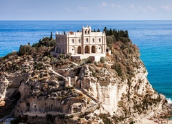 Kościół, Santa Maria, Wzniesienie, Morze, Tropea, Włochy