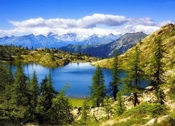 Góry, Jezioro, Bianco, Szwajcaria