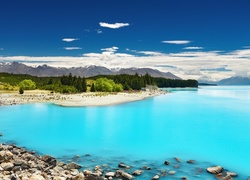 Jezioro, Góry, Lasy, Nowa, Zelandia