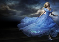 Kobieta, Niebieska, Suknia, Chmury, Disney