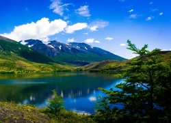 Góry, Jezioro, Park Narodowy, Chile