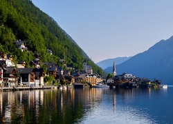 Austria, Hallstatt, Jezioro, Góry
