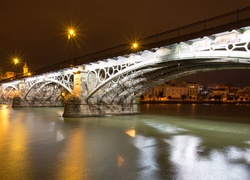 Hiszpania, Sevilla, Rzeka, Guadalquivir, Most, Triana Bridge