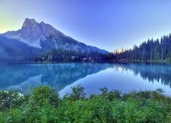 Góry, Las, Jezioro, Esmerald, Kanada