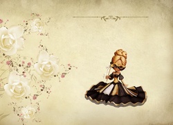 Grafika 2D, Lalka, Maska, Kwiaty, Róże