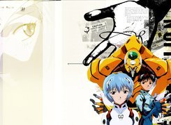 Neon Genesis Evangelion, robot, ruin, ludzie, gazeta