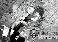 Full Metal Alchemist, czlowiek, robot, symbol, napis