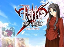 Fate Stay Night, kobieta, zdjęcia, napis, logo