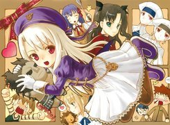 Fate Stay Night, dziewczyny, ludzie, miś, kokardka, czapka