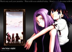 Fate Stay Night, dziewczyny, lustro, napisy