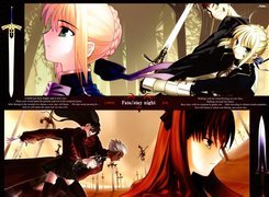 Fate Stay Night, ludzie, miecze, kobiety, facet