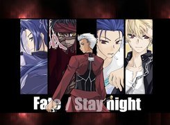 Fate Stay Night, ludzie, napisy, zdjęcia, papieros, łańcuch