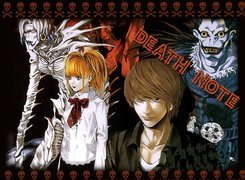 Death Note, czaszka, potwór, chłopak, dziewczyna