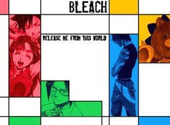 Bleach, ludzie, miś, fotki, plakat