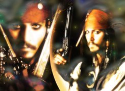 pirat, pistolet, Piraci Z Karaibów, Johnny Depp