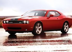 Dodge Challenger, Czarne, Pasy, Alufelgi