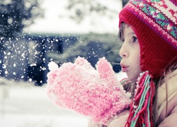 Dziecko, Śnieg, Zima