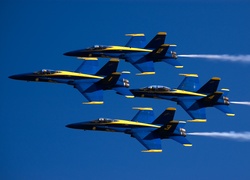 Cztery, Samoloty, Blue, Angels, Boeing F/A 18-Hornet