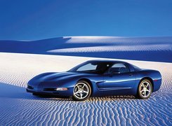 Niebieski,  Corvette, Pustynia