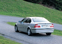 Srebrny, BMW, E46, Sedan