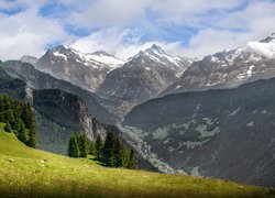 Góry, Alpy Berneńskie, Dolina, Szwajcaria