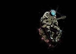 Kosmos, Astronauta, Gitara, Grafika 2D
