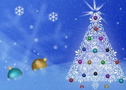 Boże Narodzenie, Choinka, Bombki, 2D