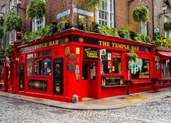 Irlandia, Dublin, Bar, Czerwony, Dom, Ulica