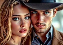 Mężczyzna, Kobieta, Para, Portret 2D