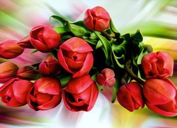 Bukiet tulipanów w grafice