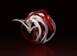 Czerwono-biały obiekt w grafice 3D