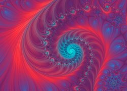 Czerwono-niebieska spirala w grafice fraktal