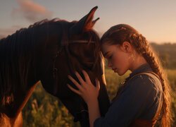 Dziewczyna, Warkocz, Koń