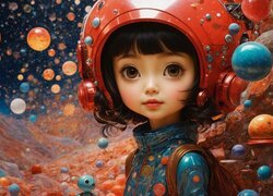 Dziewczyna, Kosmitka, Czerwone, Pomarańczowe, Balony Manga Anime, Dla dzieci