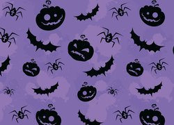 Tekstura, Halloween, Dynie, Nietoperze, Pająki