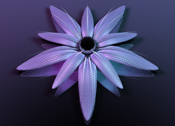 Fioletowo-niebieski kwiat w grafice 3D