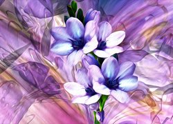 Fioletowo-różowa grafika kwiatów